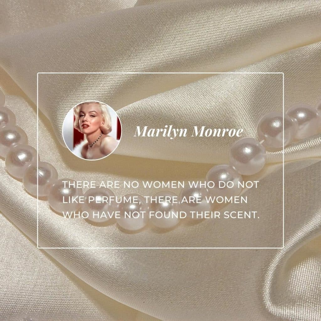 Classy Short Perfume Quote from Marilyn Monroe